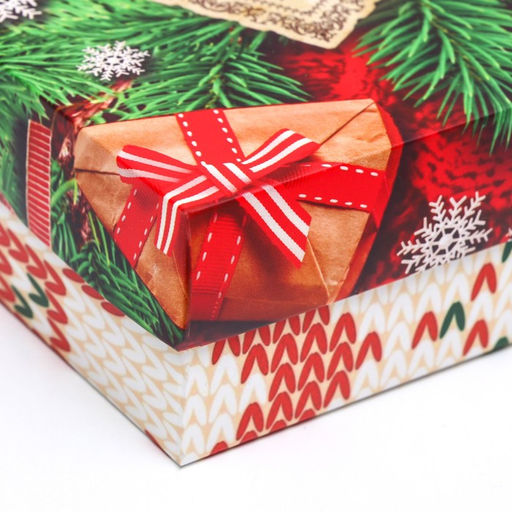 Коробка сборная крышка-дно без окна, Вязанка, 21 х 15 х 5,7 см - UPAK LAND фото 9