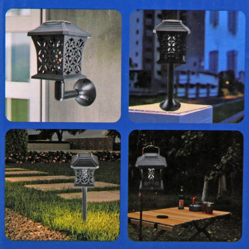 Фонарь садовый "Винтаж" 12*12*13,5 см (h=60 см) на солнечной батарее (универсальный), тёплый белый