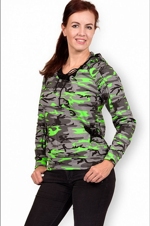 Толстовка с капюшоном, футер с лайкрой, салат (223-3) - Плиона фото 2