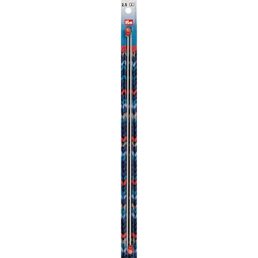 Спицы PRYM 191462 прямые алюминий d 2.5 мм 35 см 2 шт с наконечниками