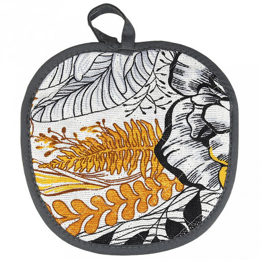 Прихватка с запахом 19х19см "Жозефина, вид 2", форма "Яблоко", рогожка 171г/м2, хлопок 100%, наполнитель - ватин 280г/м2, на пластмассовом подвесе, "Домашняя мода" (Россия)