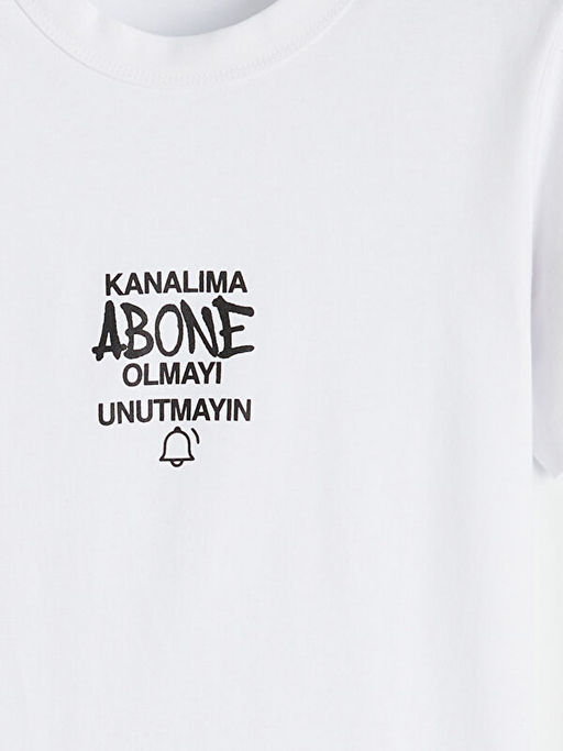 Bisiklet Yaka Bask?l? Erkek ?ocuk Ti??rt