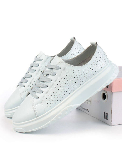 05-PDXL141-2 LT. BLUE Кроссовки женские (натуральная кожа)