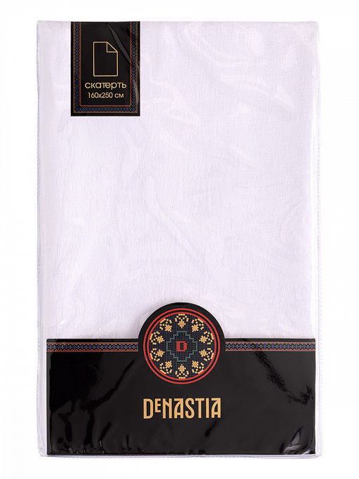 Скатерть жаккардовая160x250 белый полиэстер - Denastia фото 5