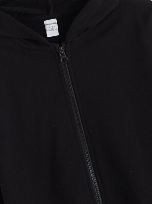 Kap??onlu Erkek ?ocuk Fermuarl? Sweatshirt