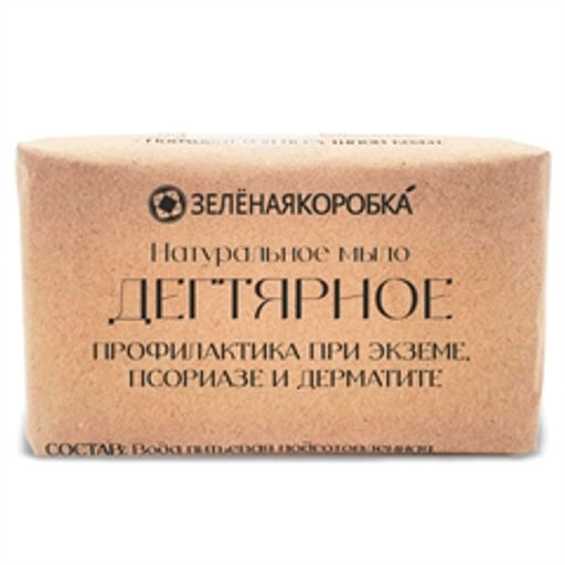 Дегтярное. Натуральное мыло - Зеленая коробка фото 2