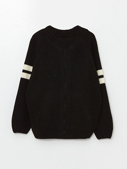 Bisiklet Yaka Nak??l? Uzun Kollu Erkek ?ocuk Triko H?rka