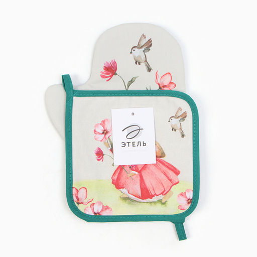 Набор кух. Этель Кролик варежка-прихватка 20х28см, прихватка 19х19см,100% хл  фото 8