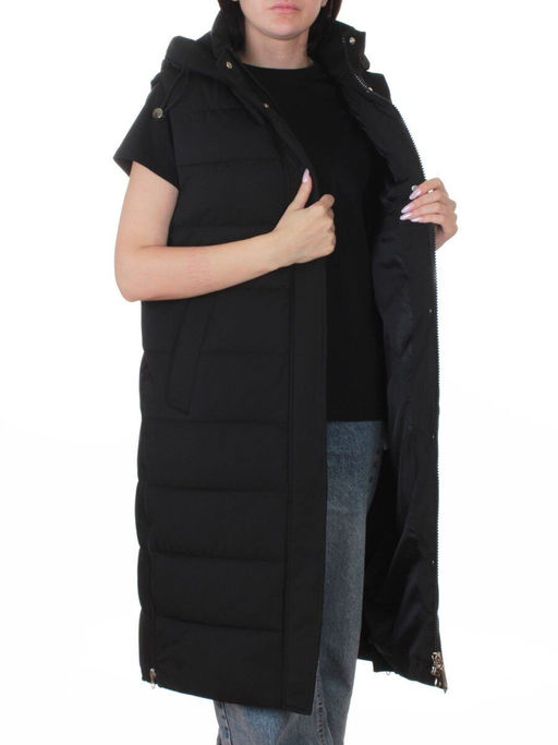 817 BLACK Жилет утепленный зимний женский (150 гр. холлофайбер)