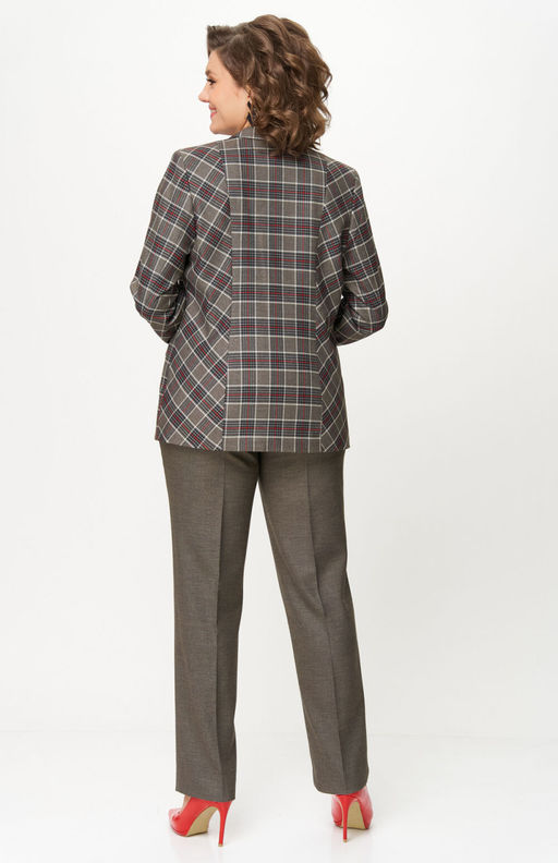 Костюм БелЭльСтиль 412/609 клетка красно-коричневая фото 4