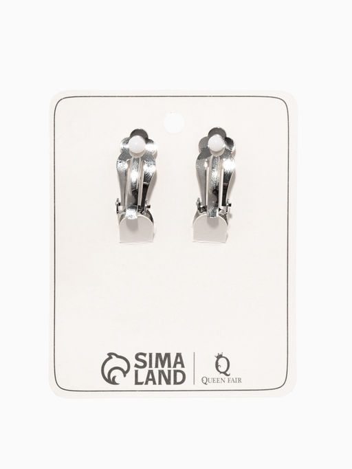 Клипсы Вечеринка овалы, цвет красный в серебре