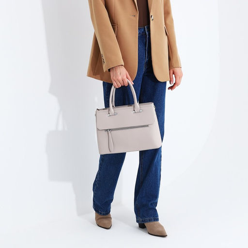 Сумка-тоут на молнии, наружный карман, цвет бежевый - Simaland фото 8