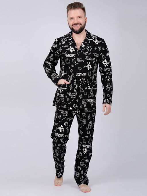 Пижама "Премиум" чёрный, трикотаж