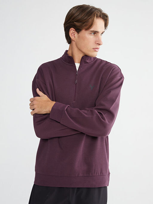 Dik Yaka Erkek Sweatshirt