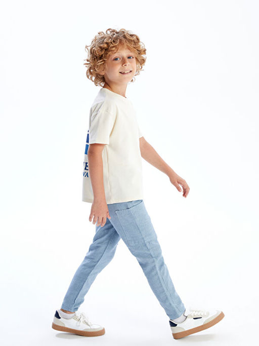 Keten Kar???ml? Erkek ?ocuk Kargo Pantolon