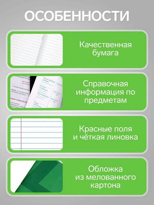 Цена за 15 шт. Предметная тетрадь по литературе Calligrata. MonoTone, 36 листов, в линейку, со справочным материалом, обложка из мелованной бумаги