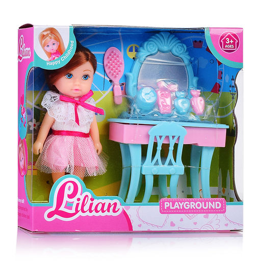 Кукла "Кристина с туалетный столиком" с аксессуарами, в коробке