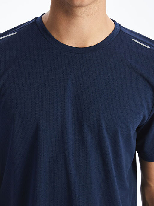 Bisiklet Yaka K?sa Kollu Erkek Spor Dokulu Ti??rt