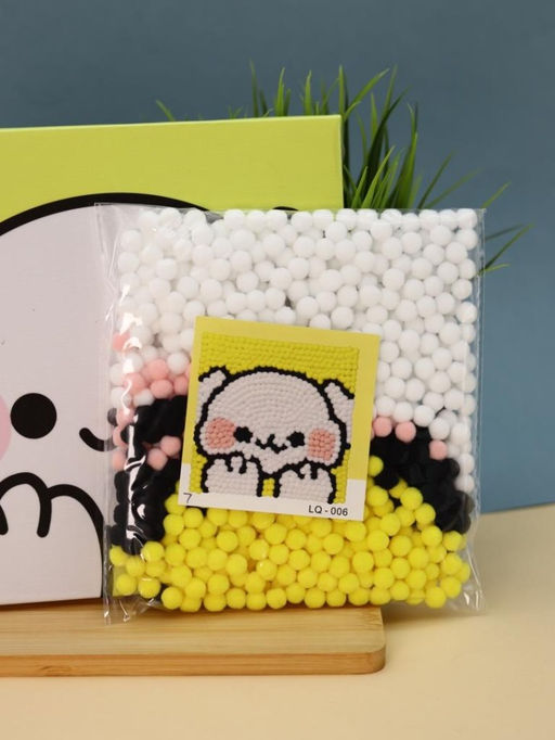 Картина из помпонов на подрамнике Draw Me! Happy hare, (20 х 20 см)