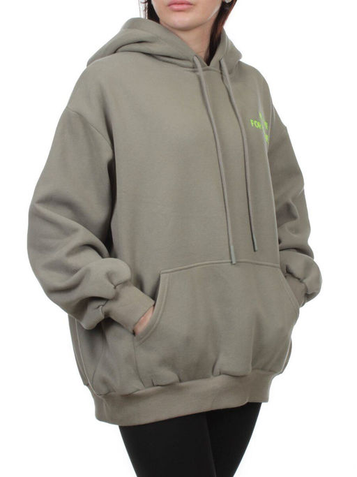 2620 GRAY GREEN Толстовка женская (85% хлопок, 10% полиэстер, 5% спандекс) - Fashion фото 2