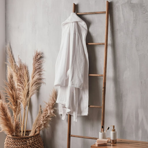 Халат махровый мужской SL HOME: Basic «Блан де Блан», размер S, хлопок 100%, белый