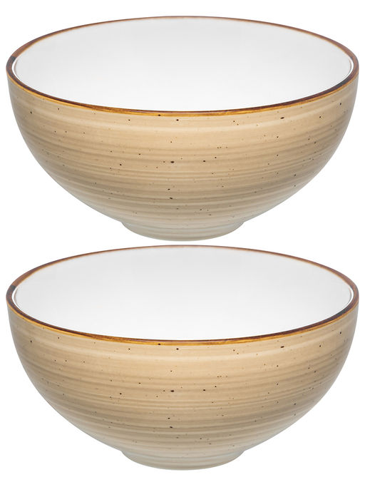 Набор салатников круглых 2 пр. 600 мл 15*15*7 см "Кантри Крафт", бежевый, фарфор