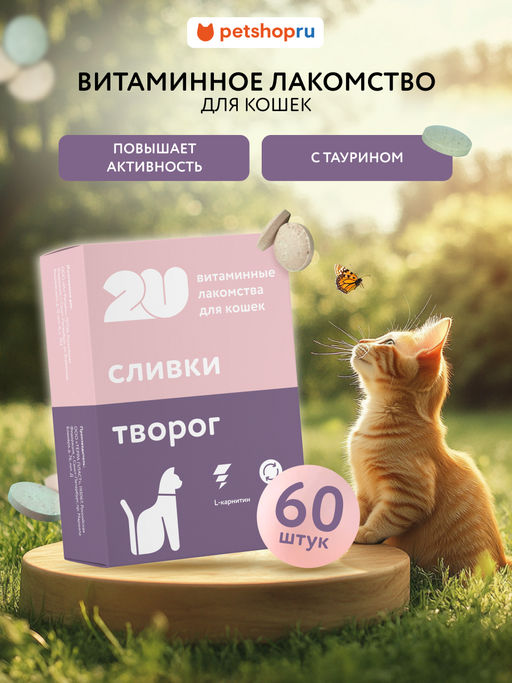 Витаминное лакомство для кошек "для здоровья и энергии", 60таб 23тп67