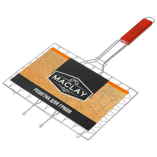 Решётка-гриль Maclay, универсальная, хромированная сталь, 50x34 см, рабочая поверхность 34x23 см  фото 3