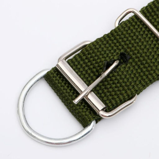 Ошейник клепаный, 48,5 х 3 см, ОШ 31-40 см, полиэстер, тёмно-зелёный - Пижон фото 4