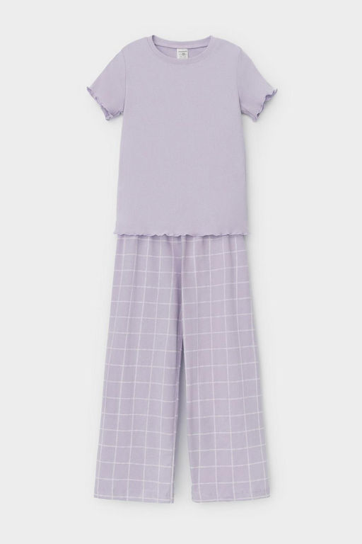 К 1636/лепесток орхидеи,двойная клетка пижама дет