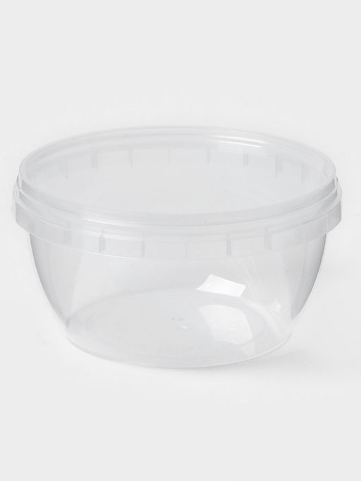 Цена за 340 шт. Контейнер - супница одноразовый, с крышкой, 365 мл, пластик, прозрачная