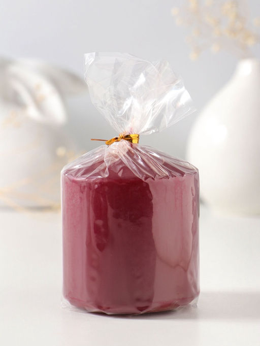 Свеча-столбик 6х6,5 см, цв. бордовый