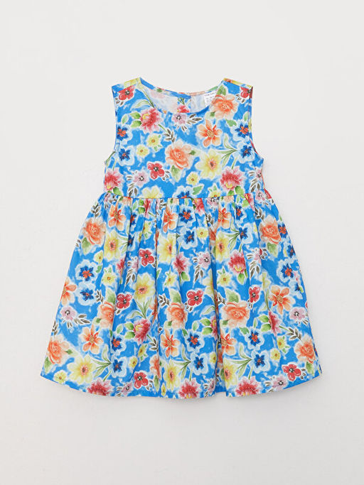 Bisiklet Yaka Desenli K?z Bebek Elbise