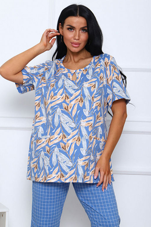 Костюм с бриджами (00990, голубой)