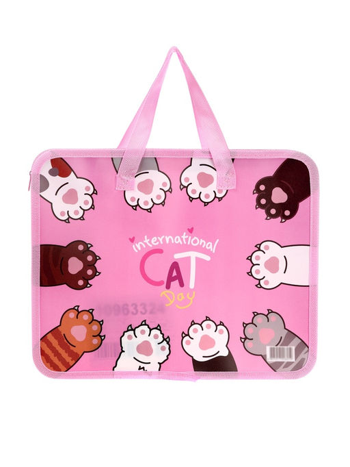 Папка с ручками «Лапки», А4, пластиковая, 70 мм, 322×256 мм