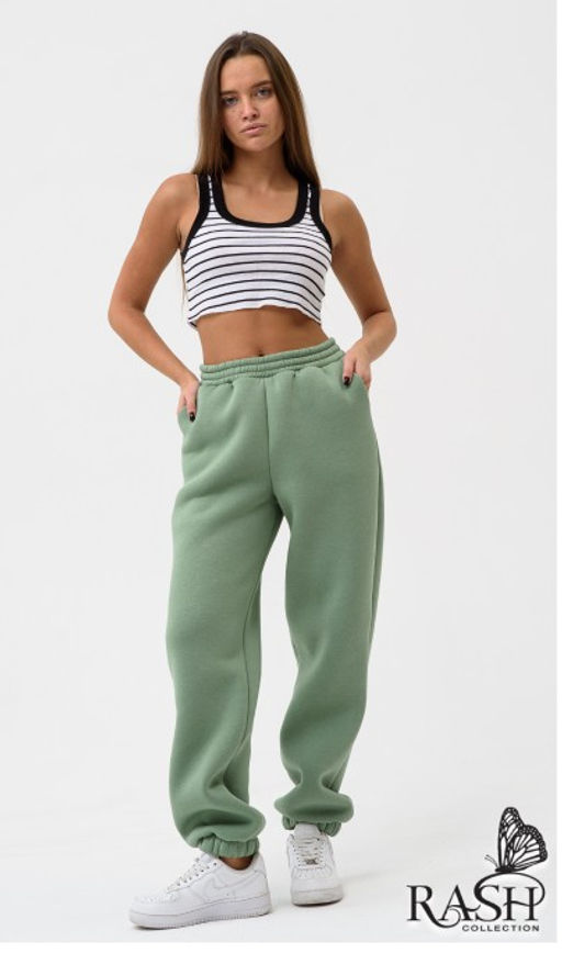 Джоггеры с начесом оливка Цвет:как на фото
