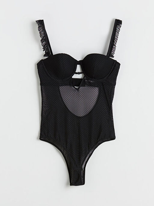 V Yaka Puantiyeli Bodysuit