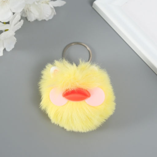 Брелок для ключей на кольце Пушистик. Необычный утёнок, на сумку, рюкзак, жёлтый, 10?6?6 см - Simaland фото 2