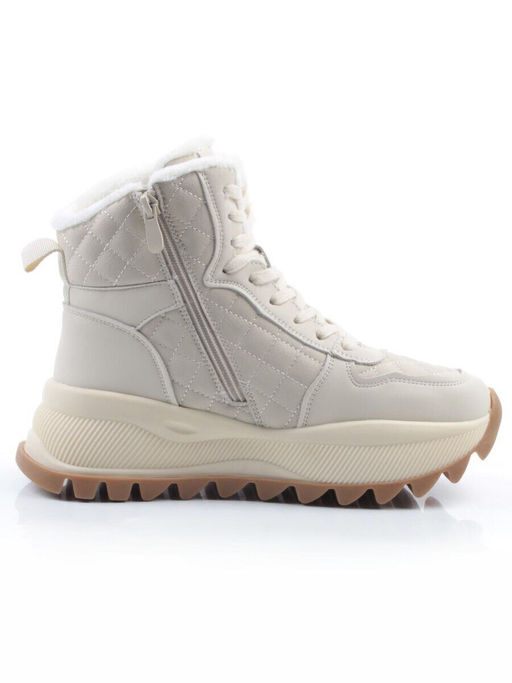 04-PAML06-2Z LT. BEIGE Ботинки зимние женские (натуральная кожа, 100% шерсть)