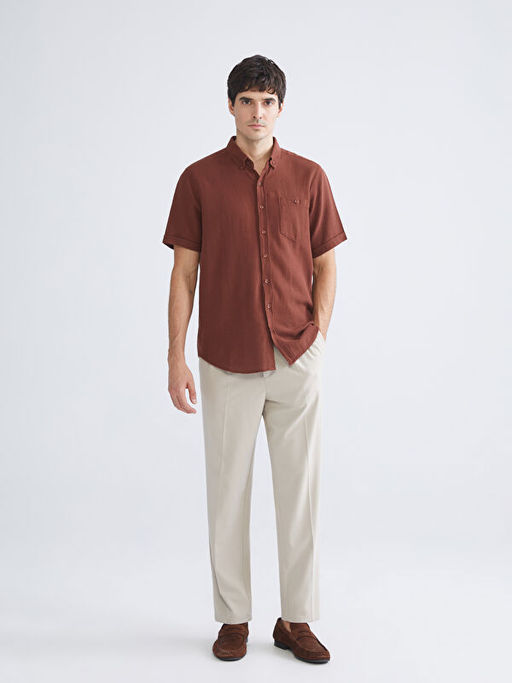 Regular Fit K?sa Kollu Erkek G?mlek