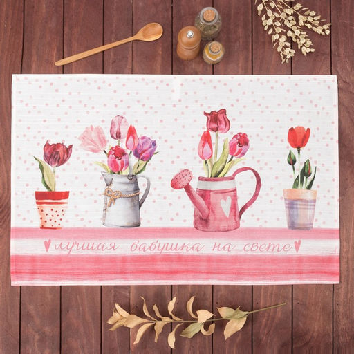 Полотенце Этель Любимая бабушка 40х67 см, 100% хлопок, репс 190 гр/м2