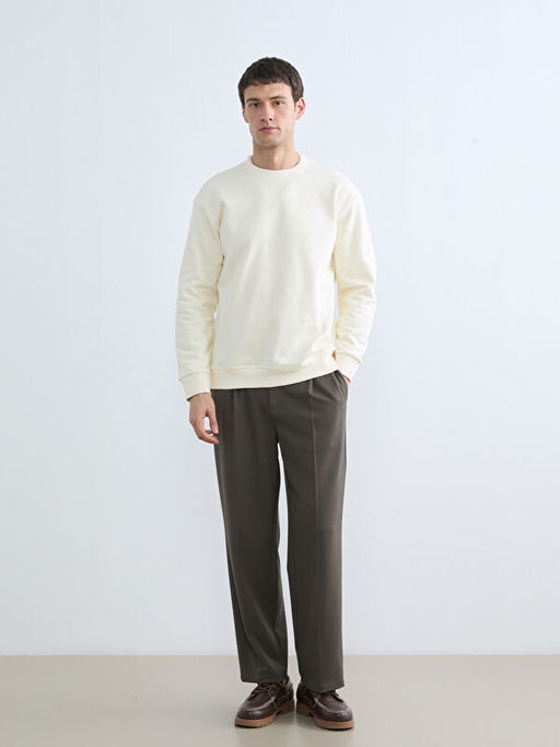 Bisiklet Yaka Erkek Kal?n Sweatshirt