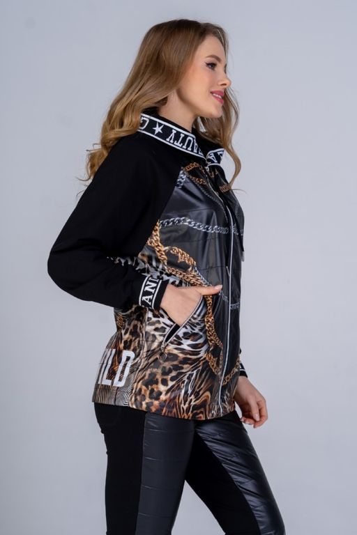 Толстовка из футера  комбинированного с плащевкой - А+б коллекция фото 17