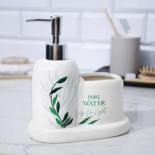 Дозатор для жидкого мыла со стаканом «Pure water», 300 мл.