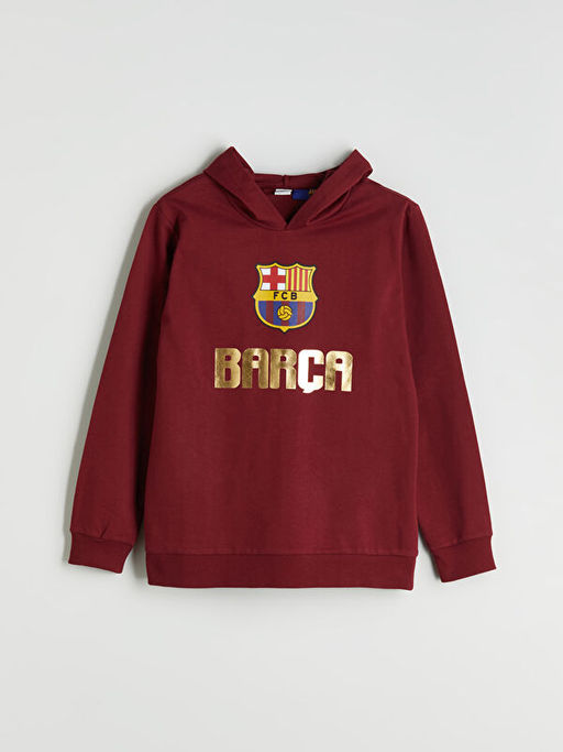 Kap??onlu Barcelona Bask?l? Erkek ?ocuk E?ofman Tak?m?