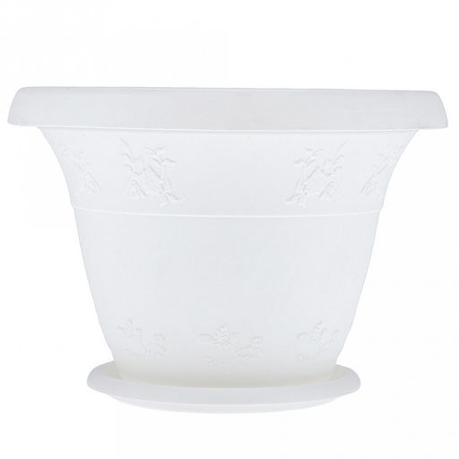 Ландыш Горшок для цветов пластмассовый 1л, с поддоном, д16см, h11см, морозостойкий полипропилен, т.м. NECO (Россия) - Домашняя Мода фото 2