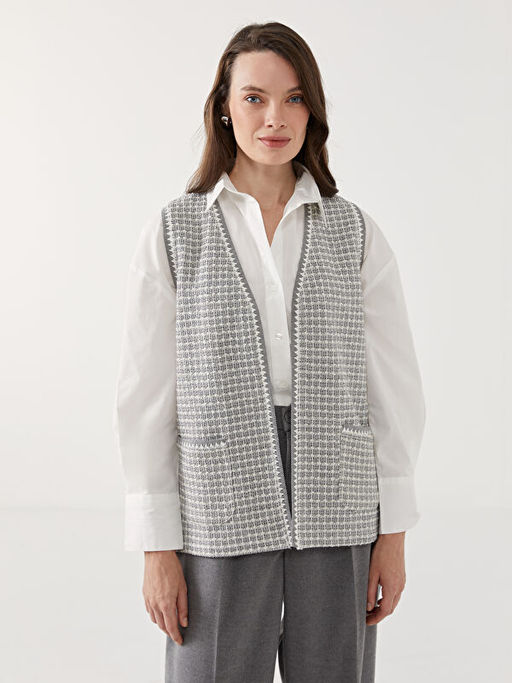 V Yaka Ekose Kad?n Yelek