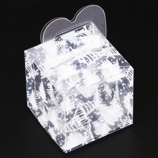 Цена за 5 шт. Коробка подарочная новогодняя складная ПВХ Новый год 5?5?5 см - UPAK LAND фото 2