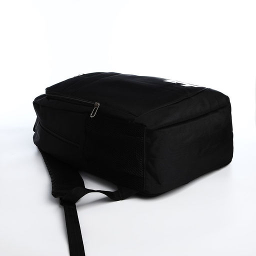 Рюкзак молодёжный из текстиля на молнии, 4 кармана, цвет чёрный/рыжий - Simaland фото 3