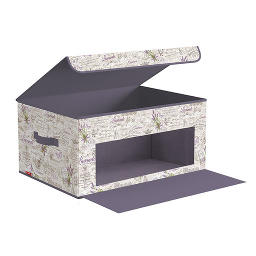 VAL LV-BOX-DDL Короб стеллажный с откидной стенкой, с крышкой, 58*32*28 см, LAVANDE, шт - Valiant фото 9